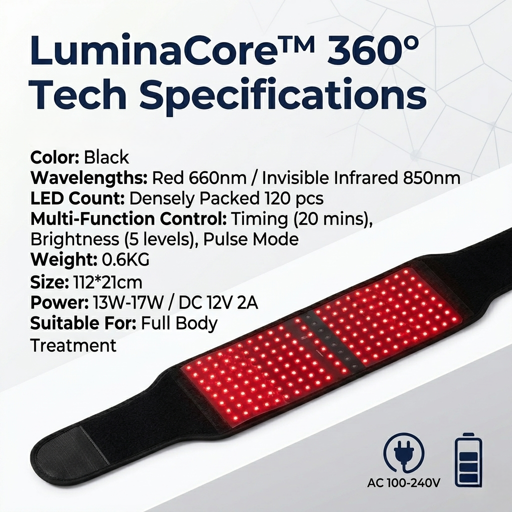 LuminaCore™ 360° Red Light Belt [Fades Stretch Marks & Revitalizes Skin]